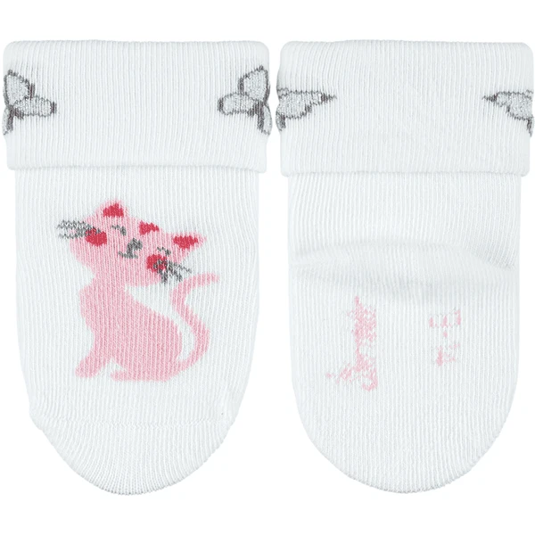 Sterntaler Baby Sokken 3-Pak Kat Wit 4 Sterntaler Baby Sokken 3-Pak Kat Wit - Afbeelding 2