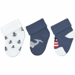 Sterntaler First Baby Socks 3-Pack Maritime White -Sterntaler sterntaler first baby socks 3 pack maritime white a409335 3