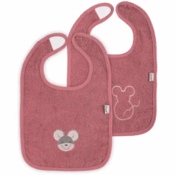 Sterntaler GOTS Klittenband Slabbetje Dubbelpak Mabel Roze