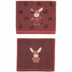 Sterntaler Kinderhanddoek Dubbel Pak Emmily Donkerrood 50 X 30 Cm