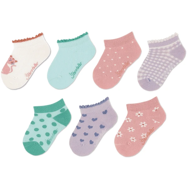 Sterntaler Sneaker Sokken 7-pack Lichtroze 3 Sterntaler Sneaker Sokken 7-pack Lichtroze