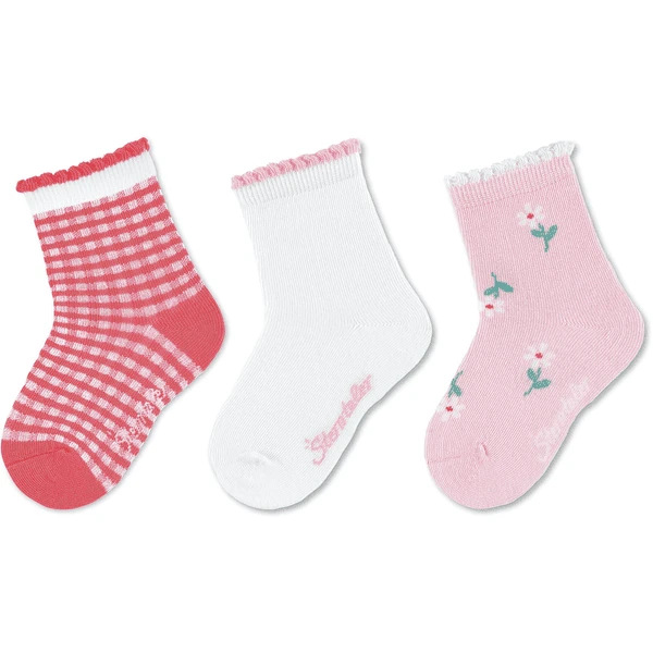 Sterntaler Sokken 3-pack Vichy Ruit Koraal 7 Sterntaler Sokken 3-pack Vichy Ruit Koraal - Afbeelding 5