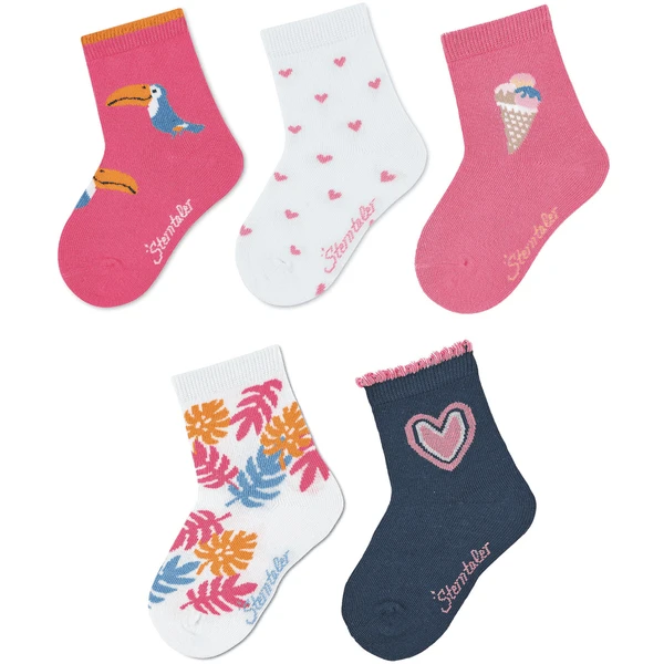Sterntaler Sokken 5-pack Meisjes Roze 4 Sterntaler Sokken 5-pack Meisjes Roze - Afbeelding 2