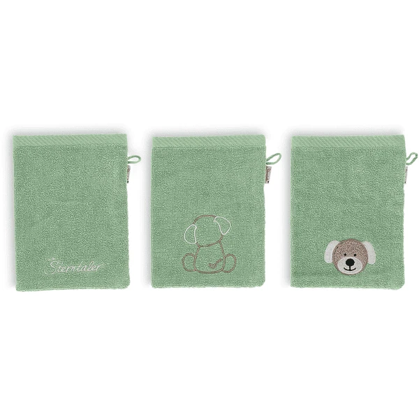 Sterntaler Washandschoenen 3 Pack Hond Groen 4 Sterntaler Washandschoenen 3 Pack Hond Groen - Afbeelding 2