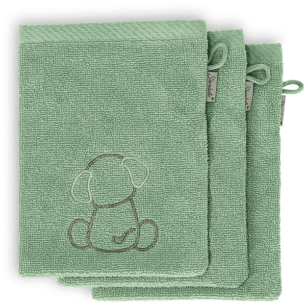 Sterntaler Washandschoenen 3 Pack Hond Groen 3 Sterntaler Washandschoenen 3 Pack Hond Groen
