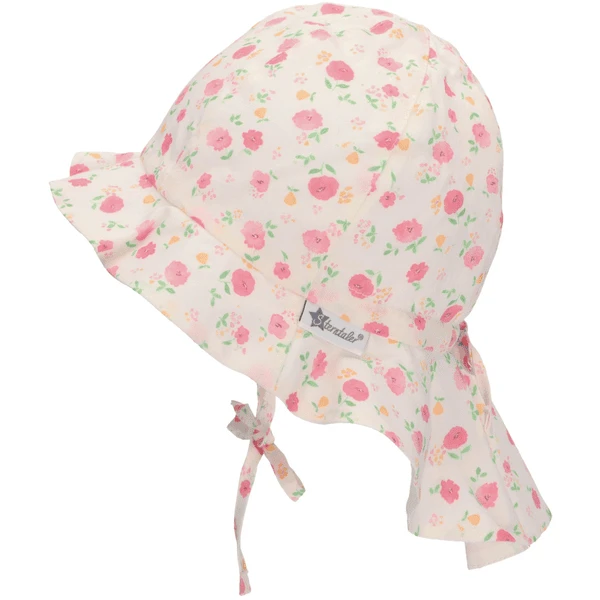 Sterntaler Zonnehoed Bloemen Ecru 4 Sterntaler Zonnehoed Bloemen Ecru - Afbeelding 2